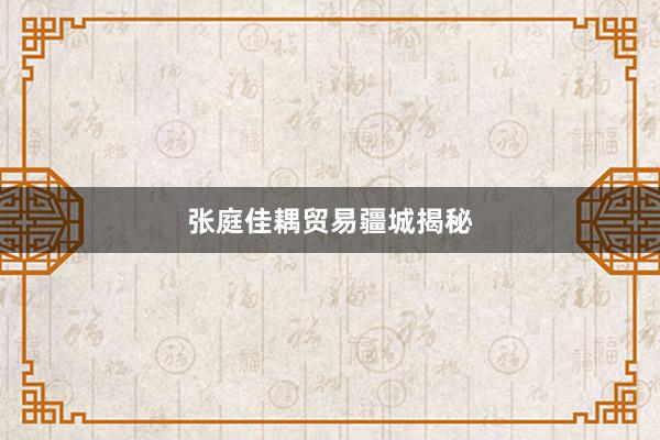 张庭佳耦贸易疆城揭秘