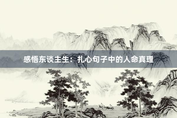 感悟东谈主生：扎心句子中的人命真理